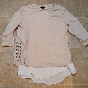 Lace-up tunic sweatshirt M